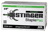 Stinger 136360 Cap Staple, 3/8 in W Crown, 5/8 in L Leg, Galvanized, 20 ga